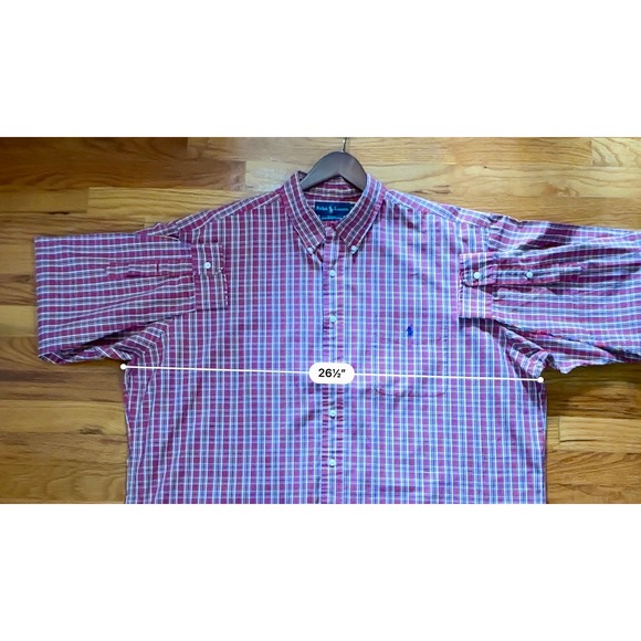 Ralph Lauren Blake Men's XXL Red Plaid Button Down Shirt 100% Cotton Preppy - Picture 12 of 12